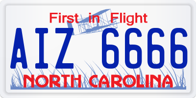 NC license plate AIZ6666