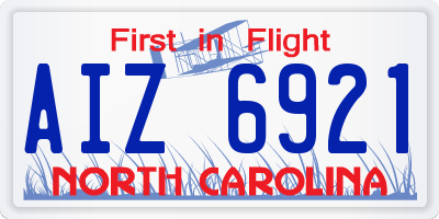 NC license plate AIZ6921