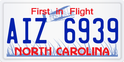 NC license plate AIZ6939