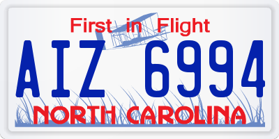 NC license plate AIZ6994