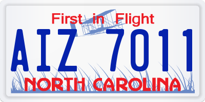 NC license plate AIZ7011