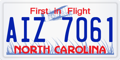 NC license plate AIZ7061