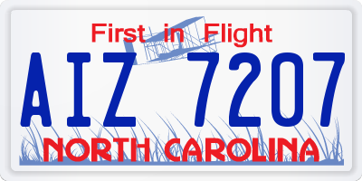 NC license plate AIZ7207