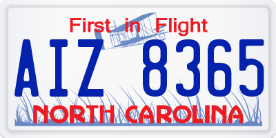 NC license plate AIZ8365