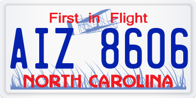 NC license plate AIZ8606