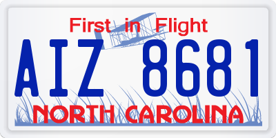 NC license plate AIZ8681