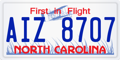 NC license plate AIZ8707