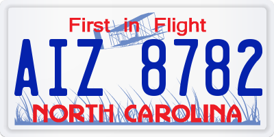 NC license plate AIZ8782