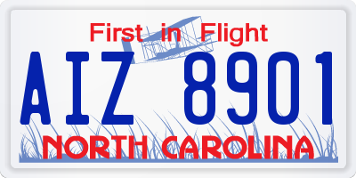 NC license plate AIZ8901