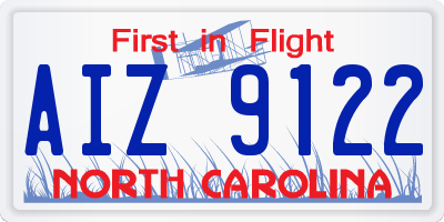 NC license plate AIZ9122