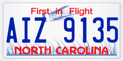 NC license plate AIZ9135