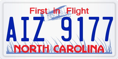 NC license plate AIZ9177