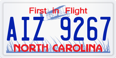 NC license plate AIZ9267