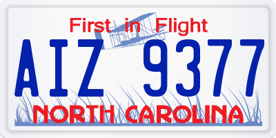 NC license plate AIZ9377