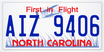 NC license plate AIZ9406