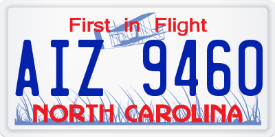 NC license plate AIZ9460