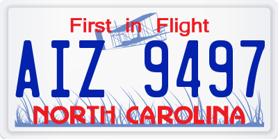 NC license plate AIZ9497