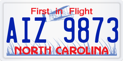 NC license plate AIZ9873