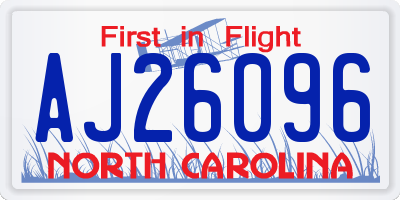 NC license plate AJ26096