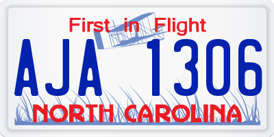 NC license plate AJA1306