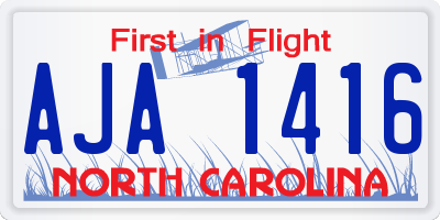 NC license plate AJA1416