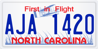 NC license plate AJA1420