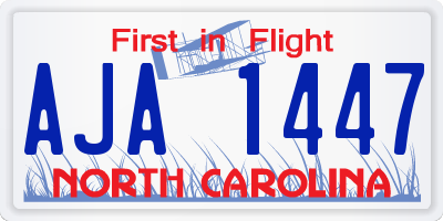 NC license plate AJA1447