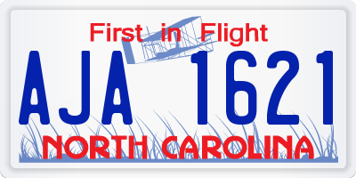 NC license plate AJA1621