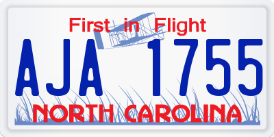 NC license plate AJA1755