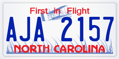 NC license plate AJA2157
