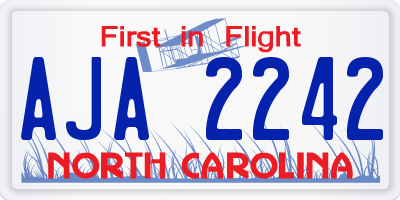 NC license plate AJA2242