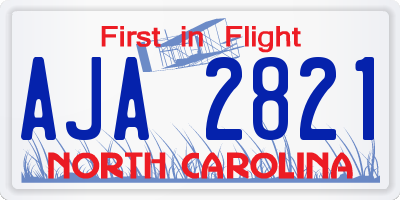 NC license plate AJA2821