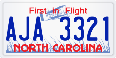 NC license plate AJA3321