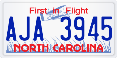 NC license plate AJA3945