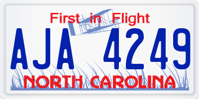 NC license plate AJA4249