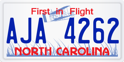 NC license plate AJA4262
