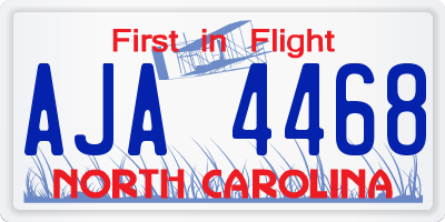 NC license plate AJA4468