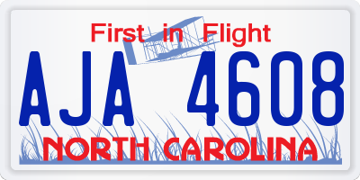 NC license plate AJA4608