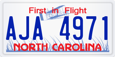NC license plate AJA4971