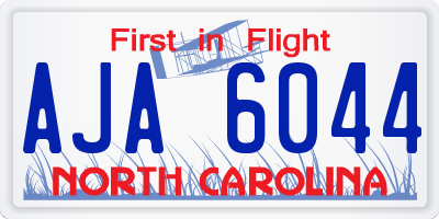 NC license plate AJA6044