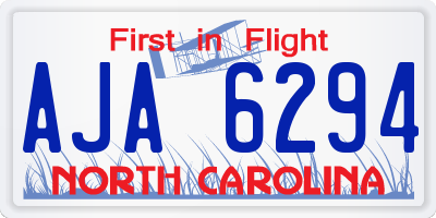 NC license plate AJA6294