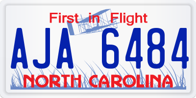 NC license plate AJA6484