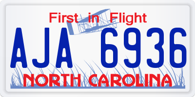 NC license plate AJA6936
