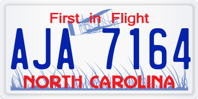 NC license plate AJA7164