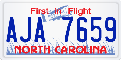 NC license plate AJA7659