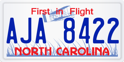 NC license plate AJA8422