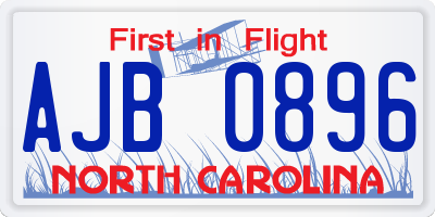 NC license plate AJB0896