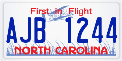 NC license plate AJB1244