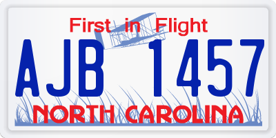 NC license plate AJB1457