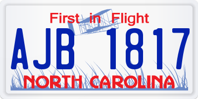 NC license plate AJB1817